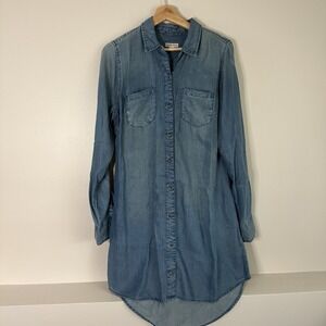 Woman's Merona denim shirt‎ dress long sleeve size medium